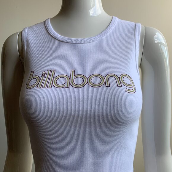 Billabong surf white ribbed logo cotton tank top - Picture 3 of 4